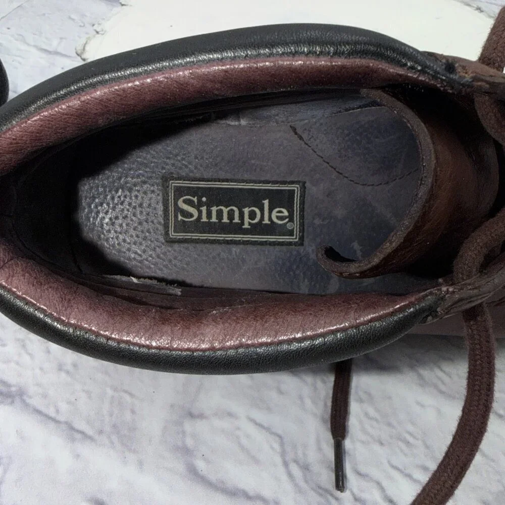 Vintage 90s SIMPLE Brand Mens Leather Split-Toe Chukka Boots Brown Size 8.5
